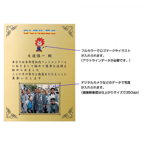 アルミ表彰板付木製楯 S-L30-01