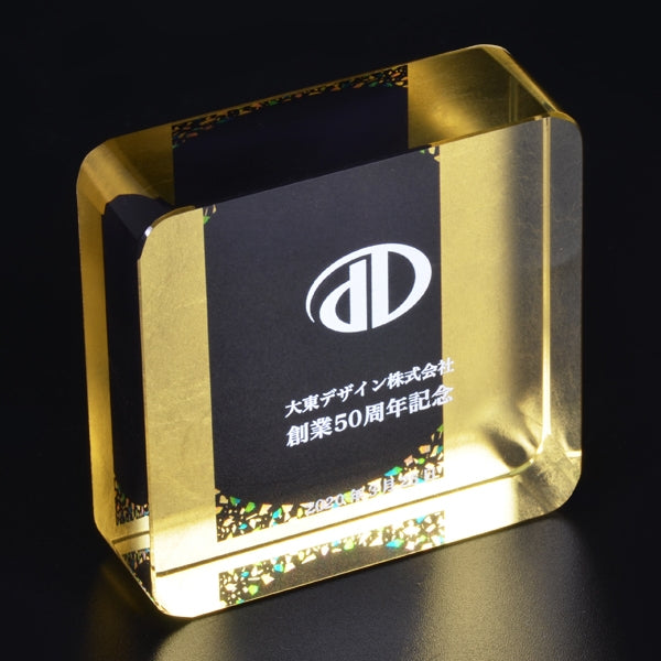金箔クリスタルペーパーウェイト M-SOG-041