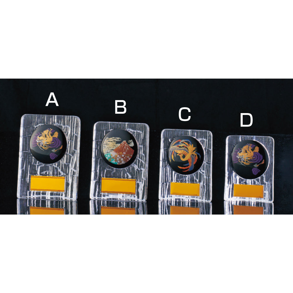 ガラス製蒔絵レリーフ表彰楯 G-V102